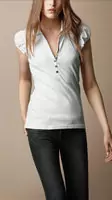 2013 burberry t-shirt mujer populaire coton london v three white